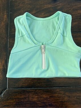 Girls  Mint Zip-Front Active Tank Top Retro Zip Bra - FIVE the label dance brand